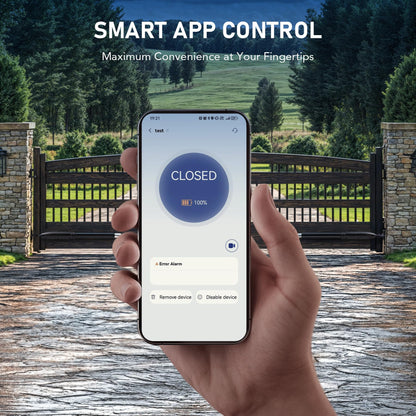 CO-Z Smart Gate Opener Kit, App Compatible Dual Swing Gate Opener for Doors up to 660lb*2, Automatic Electric Gate Opening System with Remote Controls & Release Keys for Driveway Home