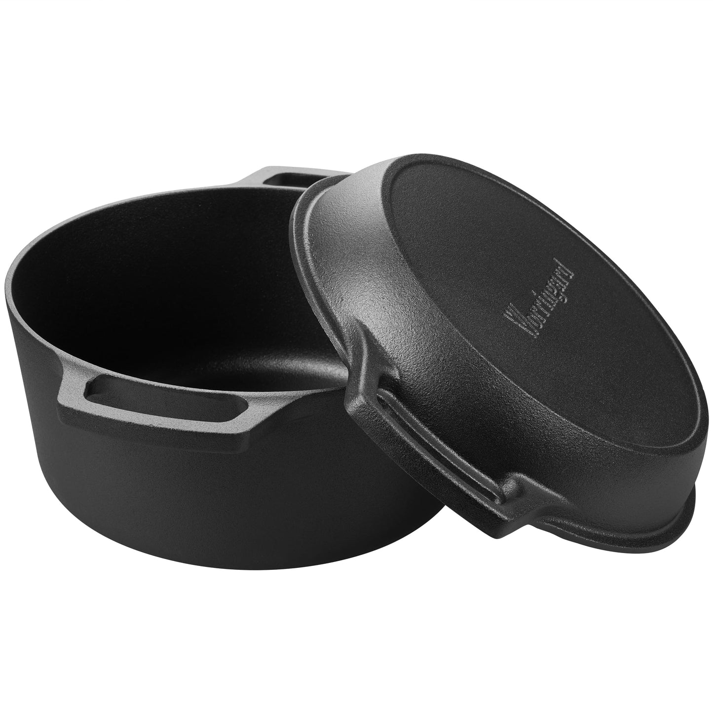 VORRINGARD Pre-seasoned Cast Iron Dutch Oven Pot with Skillet Lid, for Sourdough Bread Baking, Outdoor, Campfire, Camping Cookware, with Sourdough Bread Baking kit, 5qt