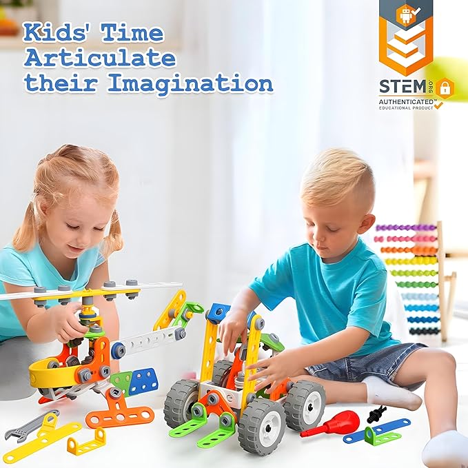 MOONTOY 11 in 1 STEM Kits Building Toys for Kids Ages 4-8 5-7 Stem Toys for 4 5 6 7 8 Year Old Boy Birthday Gift Educational Construction Set for Boys 4-6 6-8 5-8 Creative Learning Engineering Game
