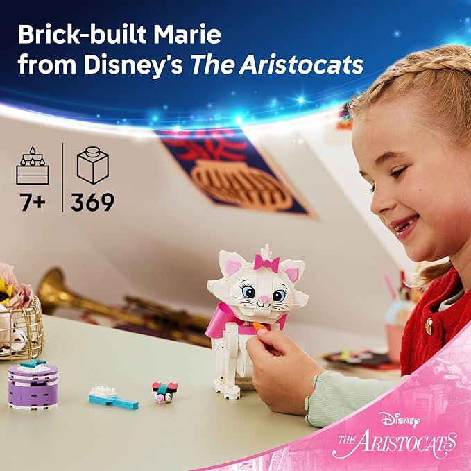 LEGO Disney The Aristocats Adorable Marie Toy Building Set - Bedroom or Desk Decor for Girls &amp Boys Ages 7+ - Disney Gifts for Birthdays - 43286