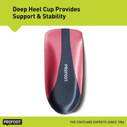 PROFOOT Plantar Fasciitis Orthotic Insoles for Women (Sizes 6-10) – Gel Shoe Inserts for Instant Heel Pain Relief and Arch Support – 1 Pair of Heel Pads