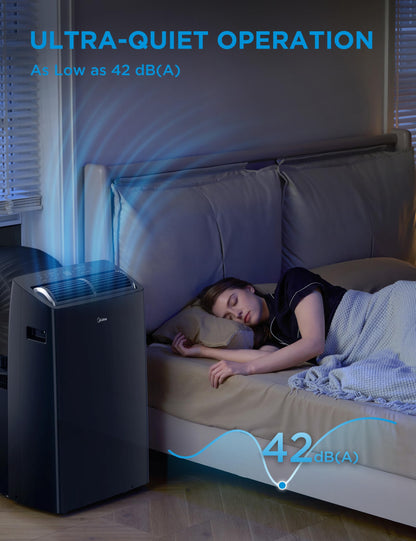 Midea Duo 14,000 BTU (12,000 BTU SACC) High Efficiency Inverter, Ultra Quiet Portable Air Conditioner, Cools up to 550 Sq.Ft., Works with Alexa/Google Assistant, Includes Remote & Window Kit, 2026 New