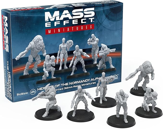 Mass Effect Heroes of The Normandy Alpha Resin Collectors Miniature Set - Upgrade Your Game with Tabletop Miniatures! Ages 14+ 1-4 Players 45-90 Min Playtime Made by Modiphius Entertainment