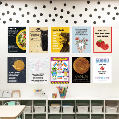Magictodoor Weird Science Funny Fact Posters - 52 Classroom Decor Set for Bulletin Board & STEM Education