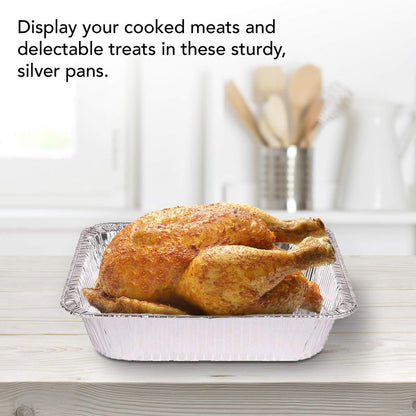 Stock Your Home 9x13 Aluminum Pans (40 Pack) - Disposable and Recyclable Foil Trays - Half Size Steam Table Deep Pans - Tin Foils for Cooking, Heating, Storing, Prepping Food