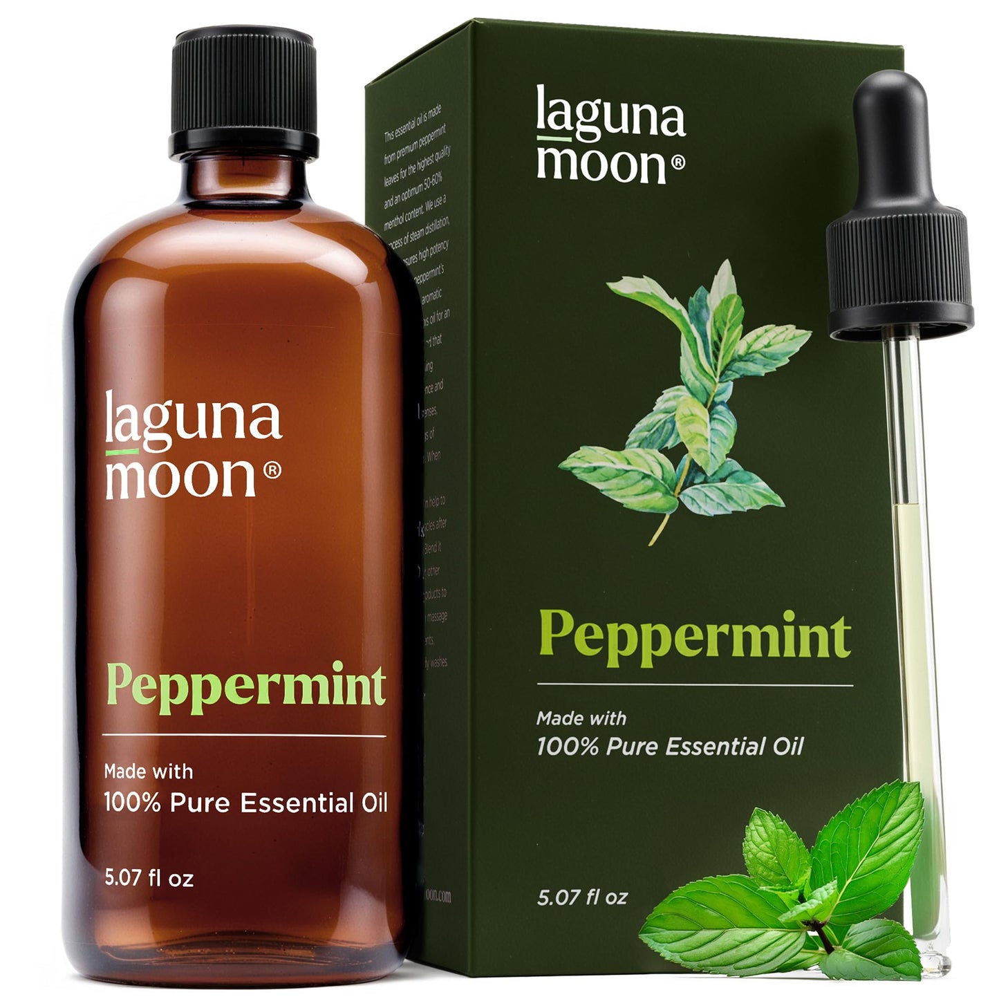Lagunamoon Essential Oils Set - Top 6 Blends for Diffusers, Home Care, Candle Making Scents, Fragrance, Aromatherapy, Humidifiers, Gifts - Peppermint, Tea Tree, Lavender, Eucalyptus, Orange (10mL)