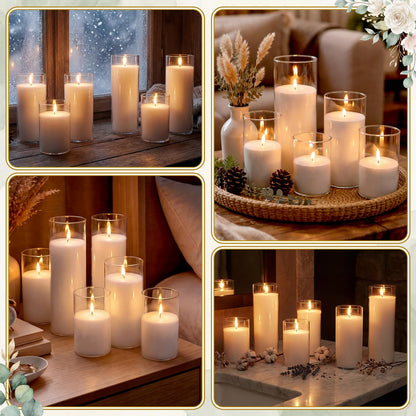 Gerrii 5lb Wedding Pearled Candles Sand and Wicks 6 Cylinder Glass Vase Weddings Centerpiece Refillable DIY Sands Candle Wedding Sand Ceremony Kit Gift for Bridal Shower Home Decor Holiday Party Gift
