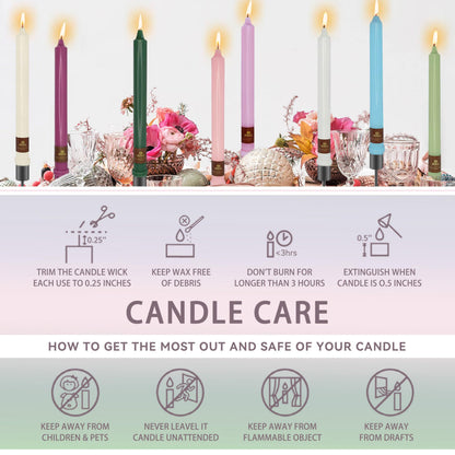 XINAOBAOLUO Taper Candles Christmas Printed 4 PCS 10 Inch Tall Unscented Handmade Tapered Candles for Christmas Dinner Household Wedding Party Housewarming Home Decor