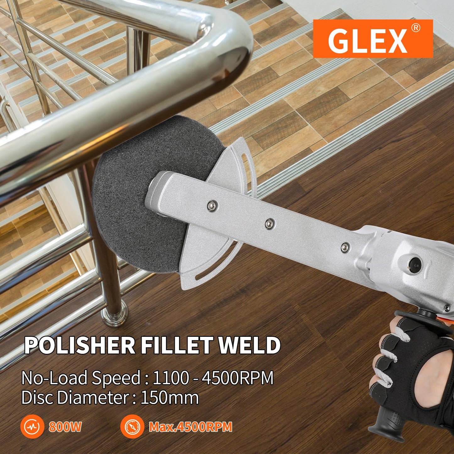 GLEX Angle Grinder Stand, Extended Arm, Stainless Steel Industrial Electric Grinder, Sander, General Purpose: Grinding Wheels, Metal Cutting Blades, Flap Wheels