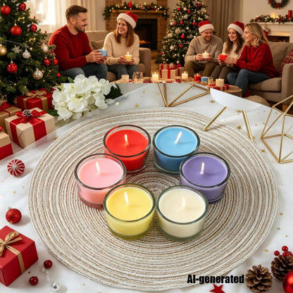 Mini Scented Candle Gift Set, Smokeless Glass Cup Tealight Candles with Assorted Fragrances, Ideal for Home Decor, Romantic Moments, Holidays & Housewarming Gifts (Pink)