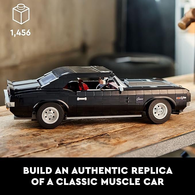 LEGO Icons Chevrolet Camaro Z28 10304 Customizable Classic Car Replica Model Building Kit 1969 Vintage American Muscle Car Great Gift Idea for Teens and Adults