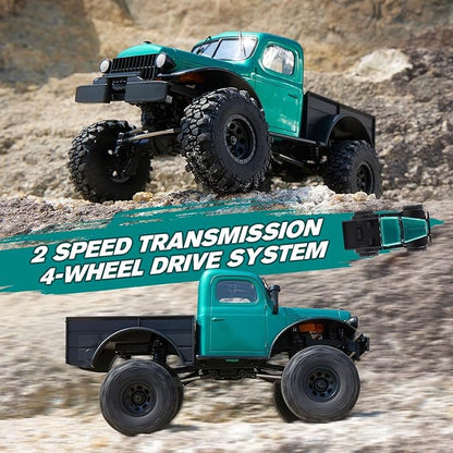 EAZYRC FMS FCX24 Power Wagon 1/24 RC Crawler Brushless 4x4 RTR Rock Crawler with Metal Suspension 2-Speed Transmission PC Hard Body – RC Car for Adults and Gift