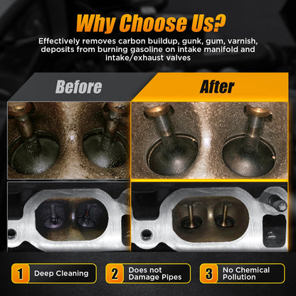 Walnut Blaster Kit for Carbon Cleaning with 2kg Walnut Sand Blaster Machine HTS558 Engine Intake Valve Cleaning Kit 1200W Automotive Engine Carbon Remover with 8.9Ft Sandblasting Hose,5 Adapters