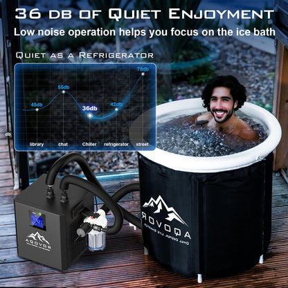 Ice Bath Water Chiller for Cold Plunge Tub, 1/3 Hp Cold Plunge Chiller with External Filter Water Pump & All Hoses, Ideal for Ice Bath Recovery Home Use 110v