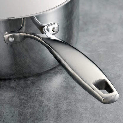 Tramontina Signature Tri-Ply Clad Stainless Steel 2-Quart Sauce Pan with Lid, Induction-Ready, Dishwasher-Safe, NSF-Certified, Made in Brazil