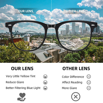 Okany 3 Pack Blue Light Blocking Glasses for Women Men, Round Computer Glasses Anti Eye Strain/UV/Glare Gaming Glasses