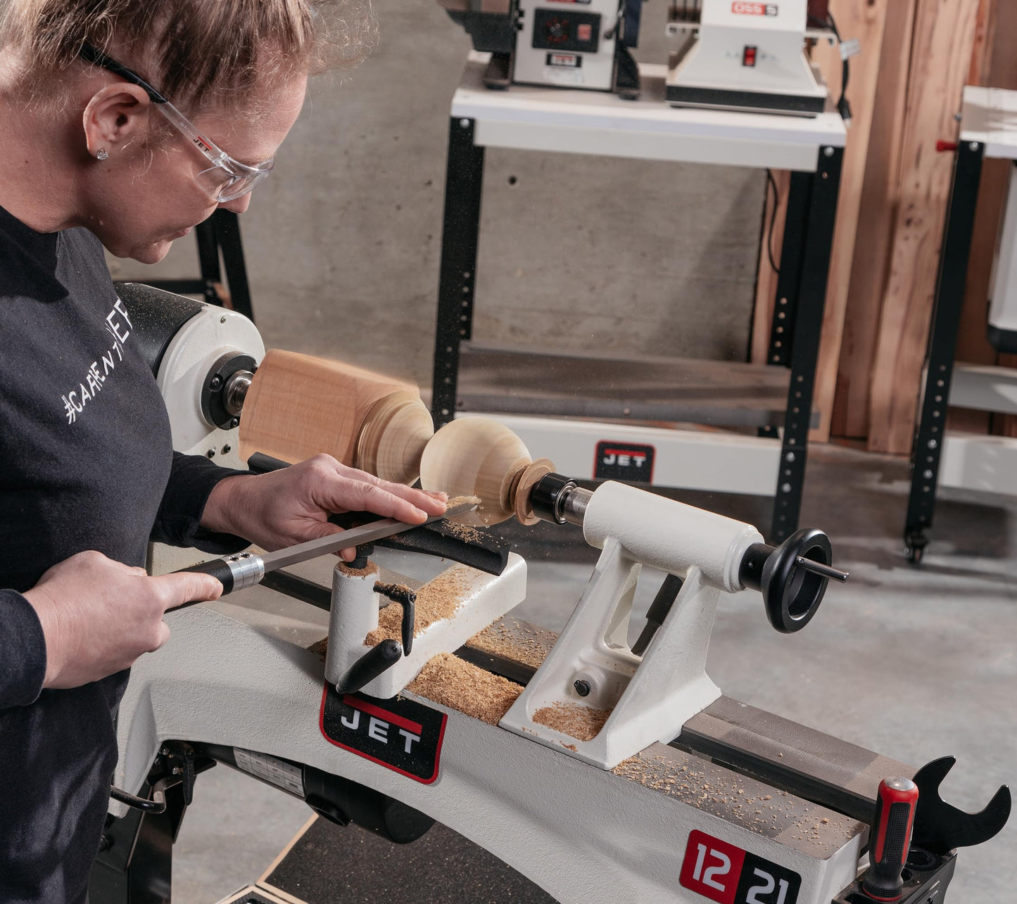JET 12" x 21" Variable-Speed Woodworking Lathe, 1 HP, 115V 1Ph (JWL-1221VS)