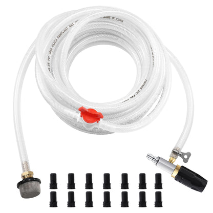 FIXFANS Adjustable Pressure Washer Long Range Nozzle 5-6.5 GPM with 45 FT Braid Hose, Downstream Injector Power Washer Spray Nozzle Kit, External Chemical Injection, 1/4'' Quick Connect, 2500-4000 PSI
