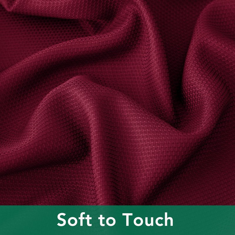 Biscaynebay Textured Fabric Christmas Round Table Cloth 90", Burgundy Water Resistant Washable Folding Table Cloths for Dining, Kitchen, Wedding & Parties Machine Washable