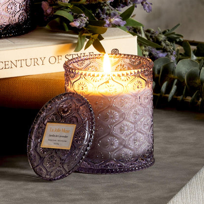 LA JOLIE MUSE Lavender Lilac Scented Candle for Home | Purple Jar Candle | Non Toxic Natural Soy | Relaxing Aromatherapy Candles | Luxury Gifts for Women | 40 Hrs