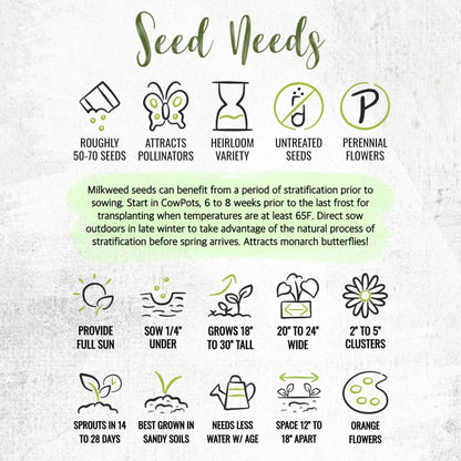 Seed Needs Milkweed Seeds - Attract Monarch Butterflies with Pink, Orange & White Variety Pack (5 Packs)
