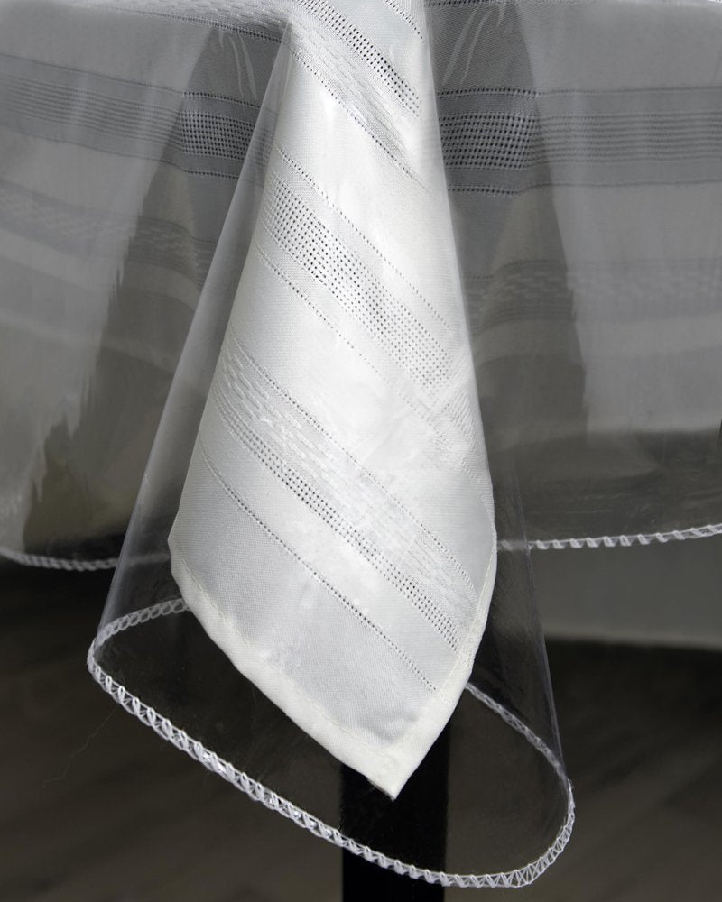 Broder Heavy Duty Clear Plastic Table Cover Protector Rectangle 52x70 – Waterproof, Oil Proof, Wipeable Vinyl Tablecloth Protector, Thick PVC, for Dining Room, Kitchen, Desk, Office, Everyday Use