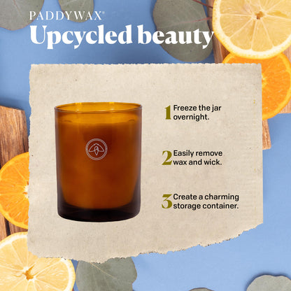 Paddywax Scented Candles Glow Two-Wick Glass Soy Wax Blend Candle, 10-Ounce, Mandarin & Musk