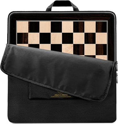 A&ampA 21.25 Professional Wooden Tournament Chess Board/African Palisander &amp Maple Inlay / 2.25 Squares w/o Notation