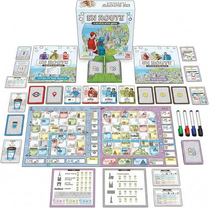 CrowD Games | En Route: A Stroll &amp Write Game | Flip and Write | Tourism | Route Building | for Adults and Families| Solo Mode Included | 1-4 Players | Ages 14 and up | Average Playtime 30 min