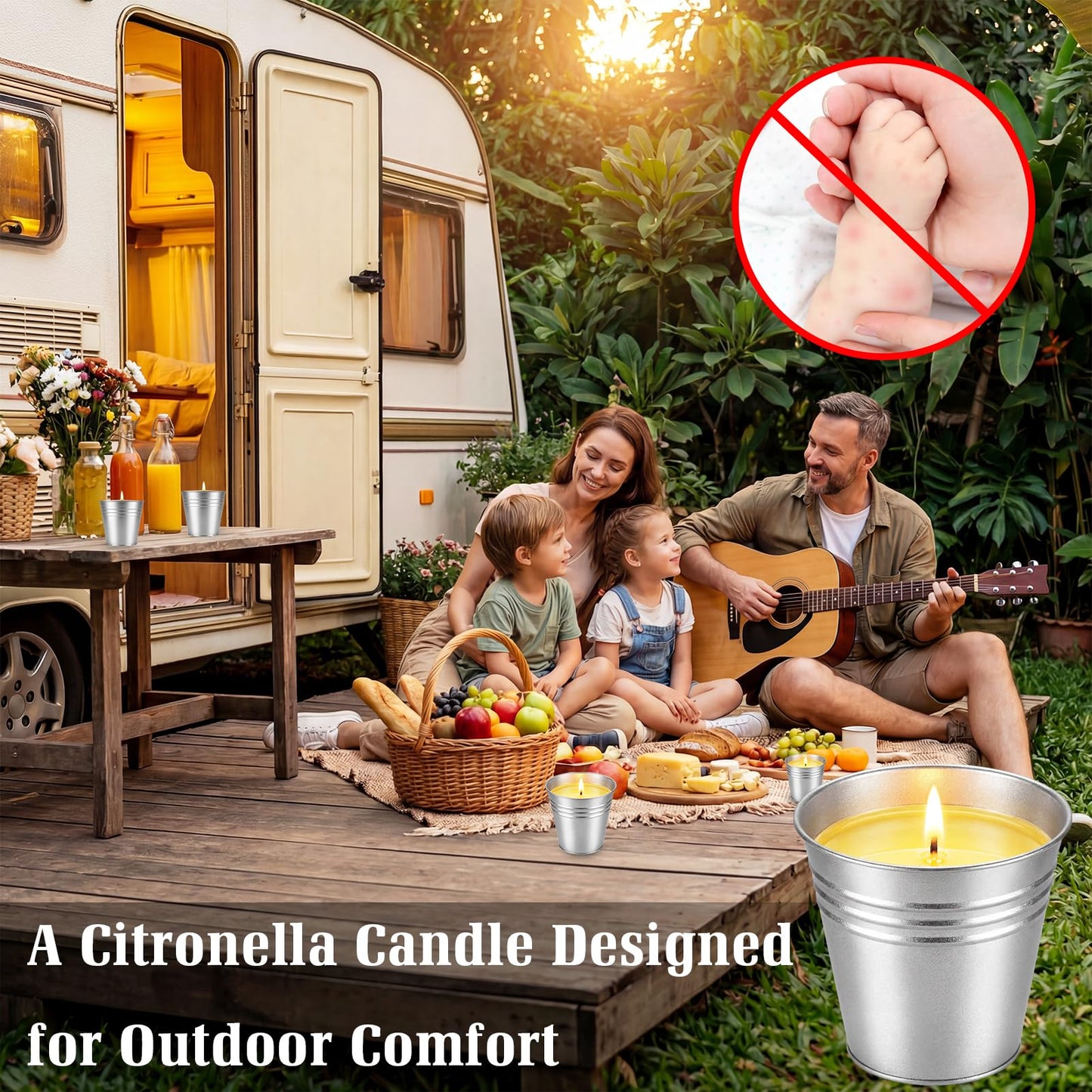 Citronella Candles Outdoor,8 Pack Soy Wax Citronella Candles (Total 40oz),Single Wick Patio Candle,200+ Hour Total Burn Time for Camping,Picnic,Backyard & Balcony