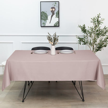 sancua Rectangle Tablecloth - 60 x 102 Inch - Stain and Wrinkle Resistant Washable Polyester Table Cloth, Decorative Fabric Table Cover for Dining Tables, Buffet Parties and Camping, Blush