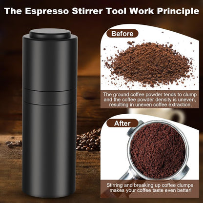 TIVERAIN WDT Espresso Distribution Tools Espresso Stirrer Tool WDT Coffee Distributor for Barista Espresso Machine Accessories 9*0.35mm Espresso Grounds Stirrer with Extra 9 Replaceable Needles,Black