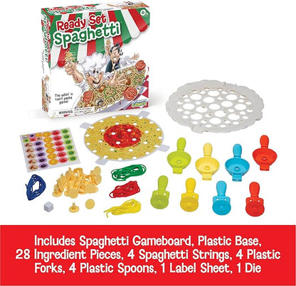 Ready Set Spaghetti Board Game – Kids Games Family Game Multi-Player Board Games for Family Night Preschool Toys Hand-Eye-Coordination Game Ages 6+