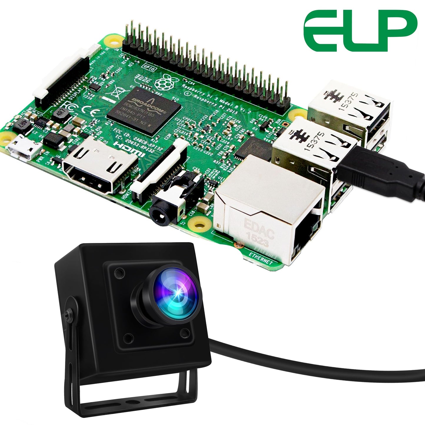 ELP 5MP 50fps Global Shutter USB Camera with Housing for Computer UVC USB2.0 Lightburn Camera for Laser Engraver High Speed 60fps PC Cam Wide Angle 100° WebCamera for Live Streaming