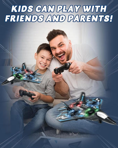 Drones for Kids Form RC Plane Remote Control Airplane Aircrafts for Boys and Girls Jet Helicopter Drones with LED Lights 360° Flip 3 Rechargeable Batteries Toys for Christmas