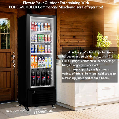 BODEGACOOLER Commercial Beverage Refrigerator, 264 cans & 120 Bottles Display Fridge, Soft LED Light & Automatic Defrost, Commercial Merchandiser Refrigerators,For Office,Home,Garage,Gym,Shop,Man cave