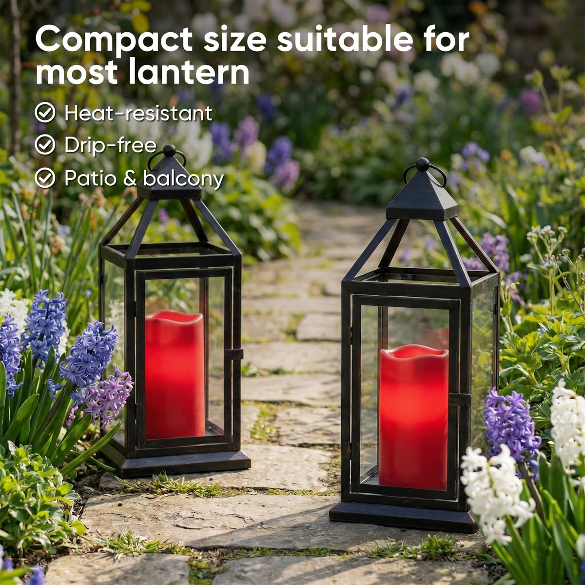 Amagic 3"x6" Red Flameless Candles with Remote, Christmas Candles Battery Operated with Timer, Waterproof LED Pillar Candles for Thanksgiving Table, Home, Outdoor Decor, Plastic, Set of 6