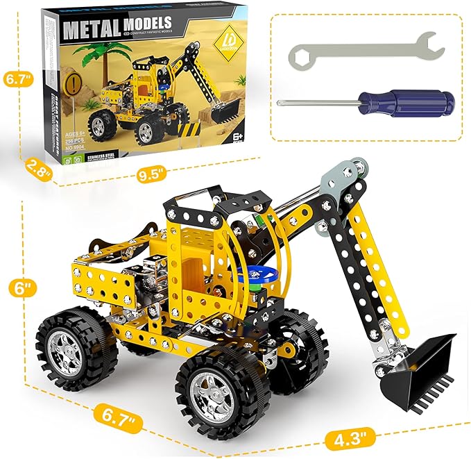 Lucky Doug Stem Building Projects Toys for Kids Boys 8 9 10 11 12 Year Old Metal Building Construction Model kit Building Blocks DIY Toy