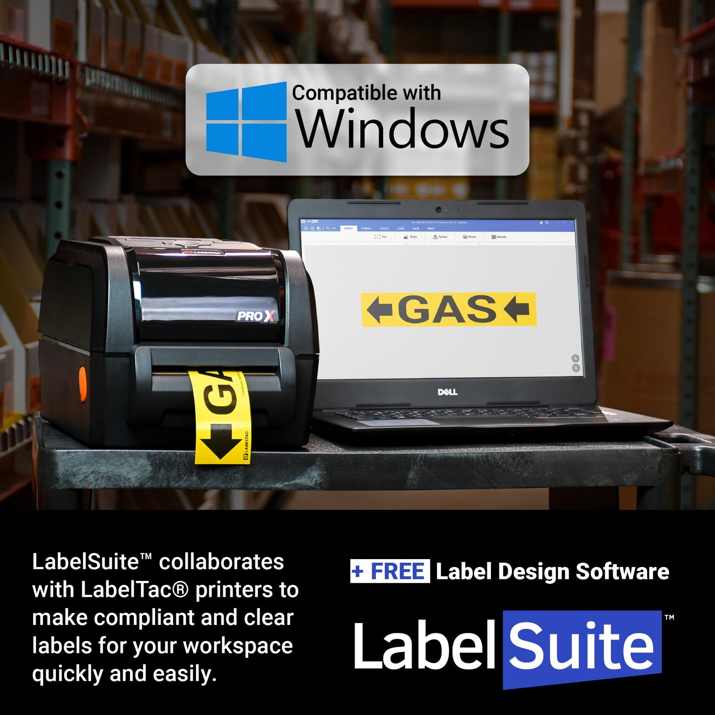 LabelTac Pro X 4" Industrial Label Printer – Thermal Vinyl Maker for OSHA, Pipe, Electrical & Warehouse Safety Labels