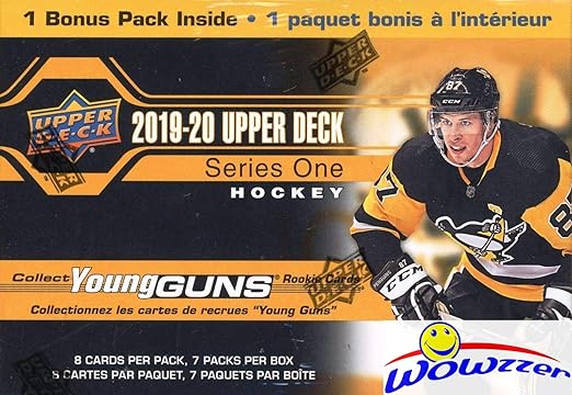 2019/20 Upper Deck Series 1 NHL Hockey EXCLUSIVE HUGE Factory Sealed Blaster Box with YOUNG GUN ROOKIE Card! Look for JACK HUGHES Quinn Hughes Victor Olofsson Alexandre Texier &amp Many More! WOWZ