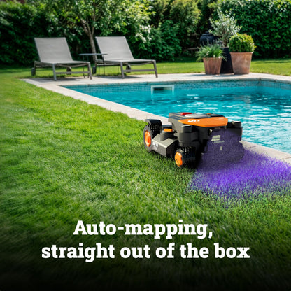 Worx Landroid Vision Cloud 4WD Robot Lawn Mower, No Perimeter Wire Robot Mower for 1 Acre, AI Obstacle Avoidance + RTK Cloud Navigation, 84% Slope, Auto Mapping, App Control, Cut-to-Zero, WR344