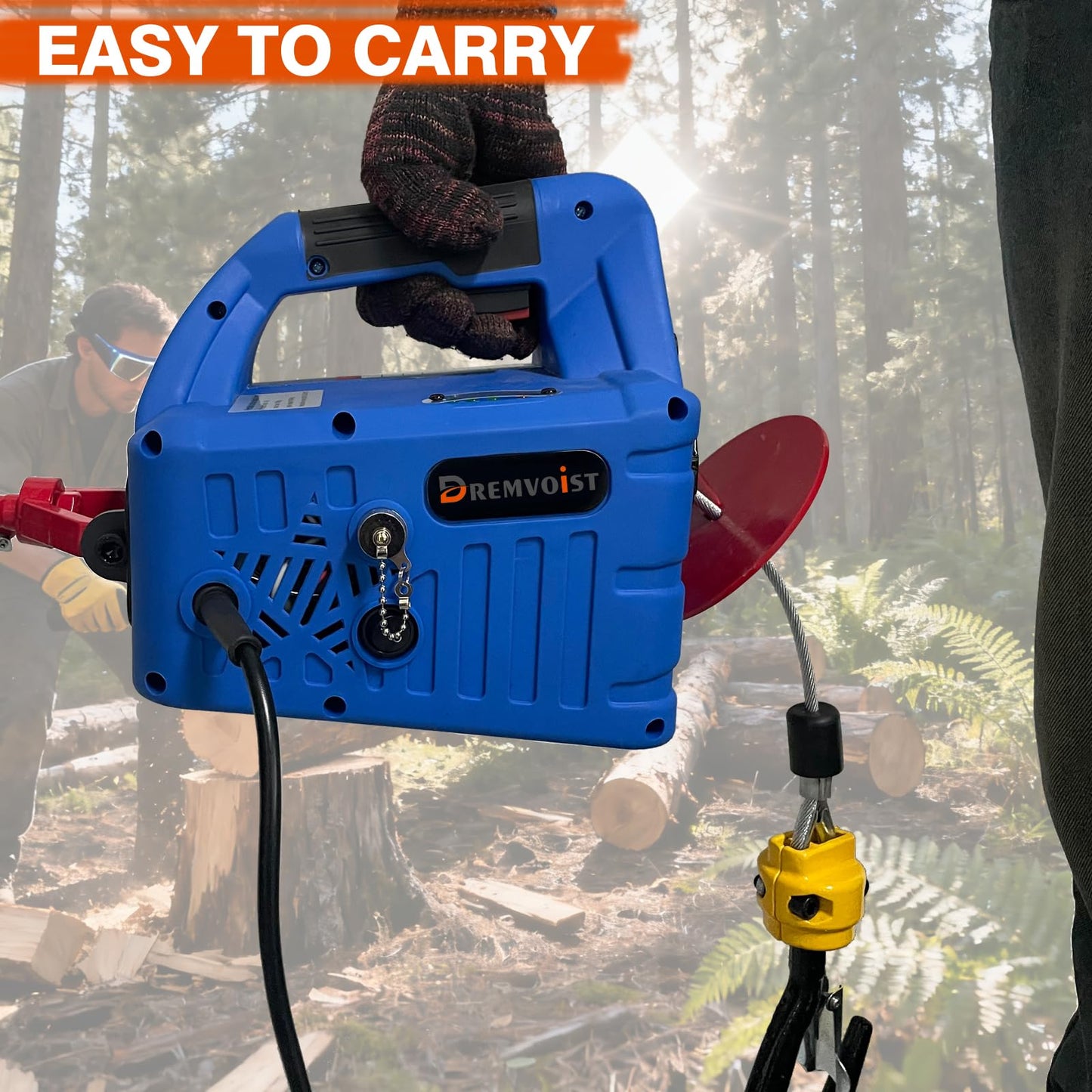 Dremvoist 3 in 1 Electric Hoist Winch,1100LB 1500W Portable Power Winch Crane,110V/120V Electric Winch Crane with Manual Wire Wireless Remote Control,26FT Lifting Height,for Towing,Warehouse,Factories