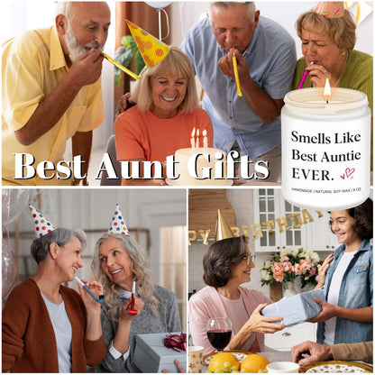 Homsolver Gifts for Aunt, Birthday Mothers Christmas Thanksgiving Gifts for Aunt, Smells Like Best Auntie Ever Scented Candles