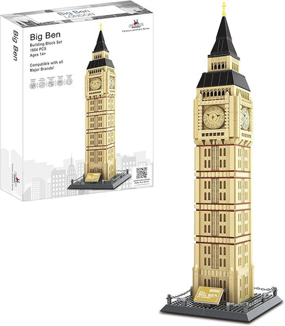 Apostrophe Games Big Ben Building Block Set (1664 Pieces) London's Big Ben Clock Tower Famous Landmark Series - Architecture Model for Kids and Adults