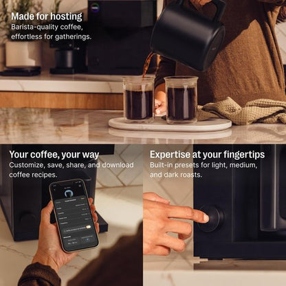 Fellow Aiden Precision Coffee Maker – 10-Cup Thermal Carafe, Programmable Drip Coffee Machine, Single Serve & Batch Brew, Adjustable Brew Strength, Removable Water Tank, Matte Black