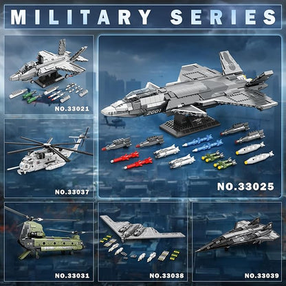 Reobrix Military Fighter Building Block Sets 33025 J-20 Stealth Fighter Airplane Model Kit Technical Military Plane Model for Adult Aircraft Building Toys Cool Decor Ideal Gifts for Adults
