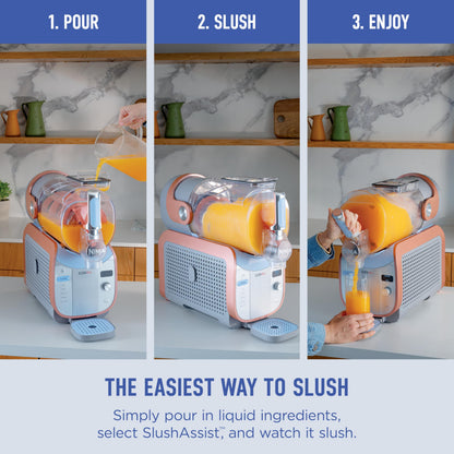 Ninja SLUSHi Max XXL Smart Frozen Drink Maker, Top Performance and Smart Technology, Party Size 150 Ounces Capacity, No Ice Needed, 6 Programs, Ideal Temp and Texture up to 12 Hours, Peach, FS605