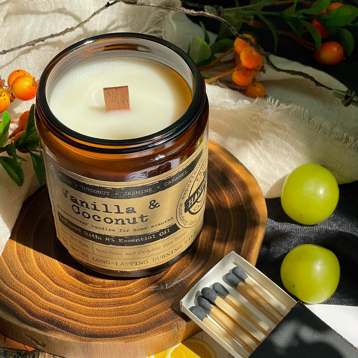 KOTKAS Coconut Vanilla Scented Candles - 8oz Natural Scented Soy Candles Non Toxic Long Lasting Aromatherapy Candles for Home Scented Vanilla Candle Gifts for Women Men Birthday Mothers Day Christmas
