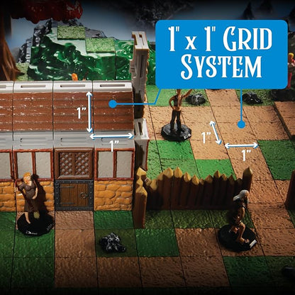 Monster Adventure Terrain - NEW! Builder Enhancement Set (212pc) - 3D Interchangeable Dungeon System w 24 New Tiles - Build Modular Worlds in a Snap &amp Elevate Your Campaign - Compatible with DND