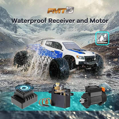 FCXㅤ FMS FMT10 1/10 Chevrolet Colorado Brushless RC Truck 4WD Off-Road Crawler with Metal Chassis Waterproof ESC Hobby Grade Remote Control Car for Adults (Black and Red)